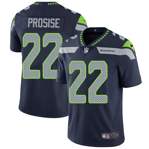 Nike Seahawks #22 C. J. Prosise Steel Blue Team Color Youth Stitched NFL Vapor Untouchable Limited Jersey